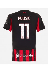 AC Milan Christian Pulisic #11 Fotballdrakt Hjemme Klær Dame 2025-26 Korte ermer